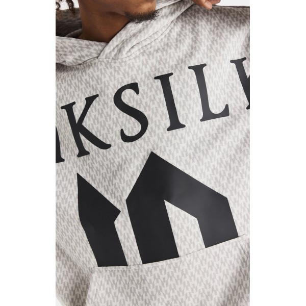 Messi X SikSilk Monogram Print Oversized Hoodie - Grey